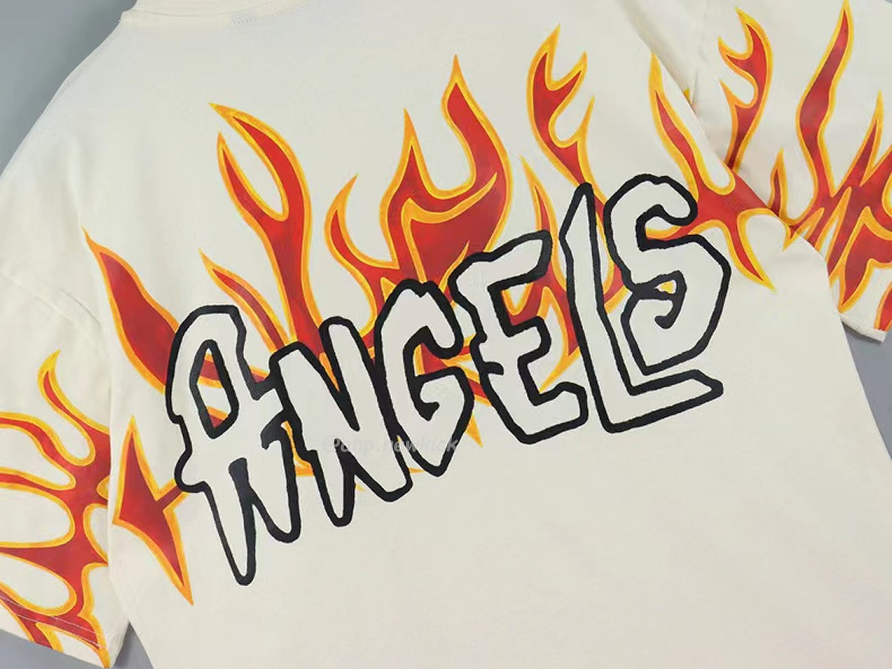 Palm Angels Graffiti Flame T Shirt Shorts Black White (19) - newkick.vip